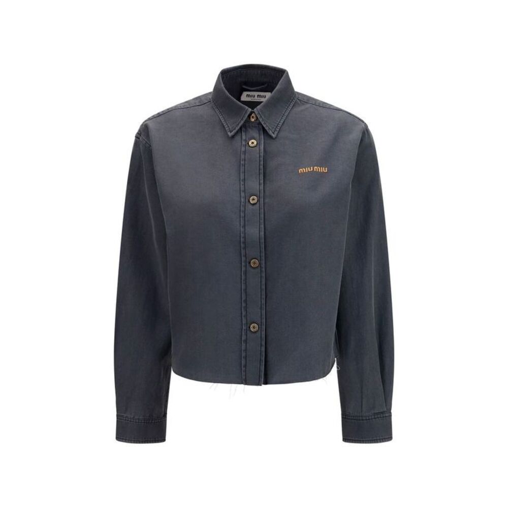 Miu Miu Gray Denim Women's Shirt